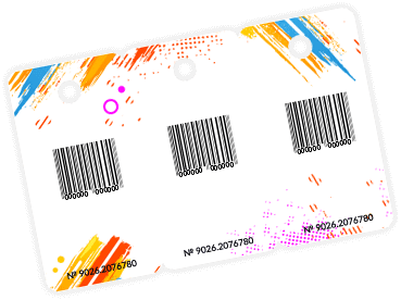 Пластиковая 3-tag карта со штрих кодом